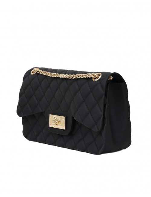 borsa marc ellis DONNA BLACK E LIGHT GOLD - FLAT FALCON S 26 vista laterale