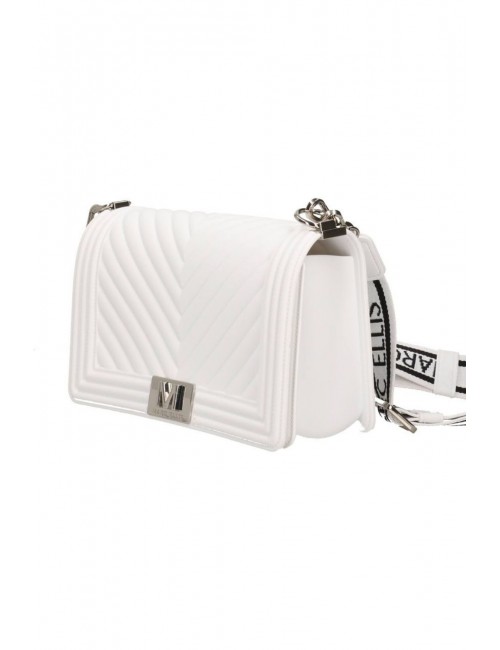 borsa marc ellis DONNA MILK E SILVER - FLAT M 26 vista laterale