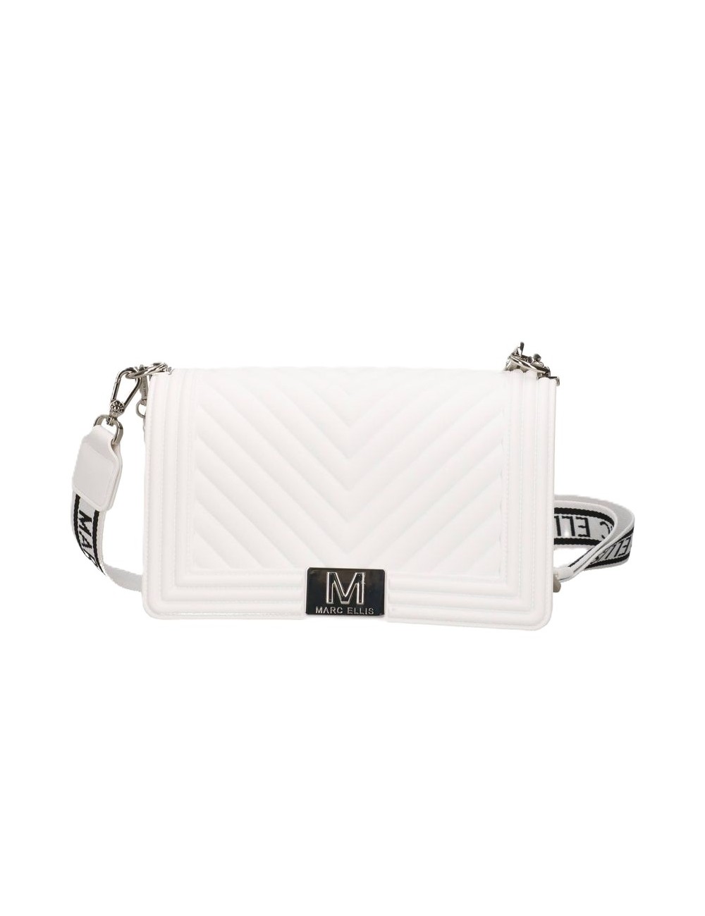 borsa marc ellis DONNA MILK E SILVER - FLAT M 26 vista frontale