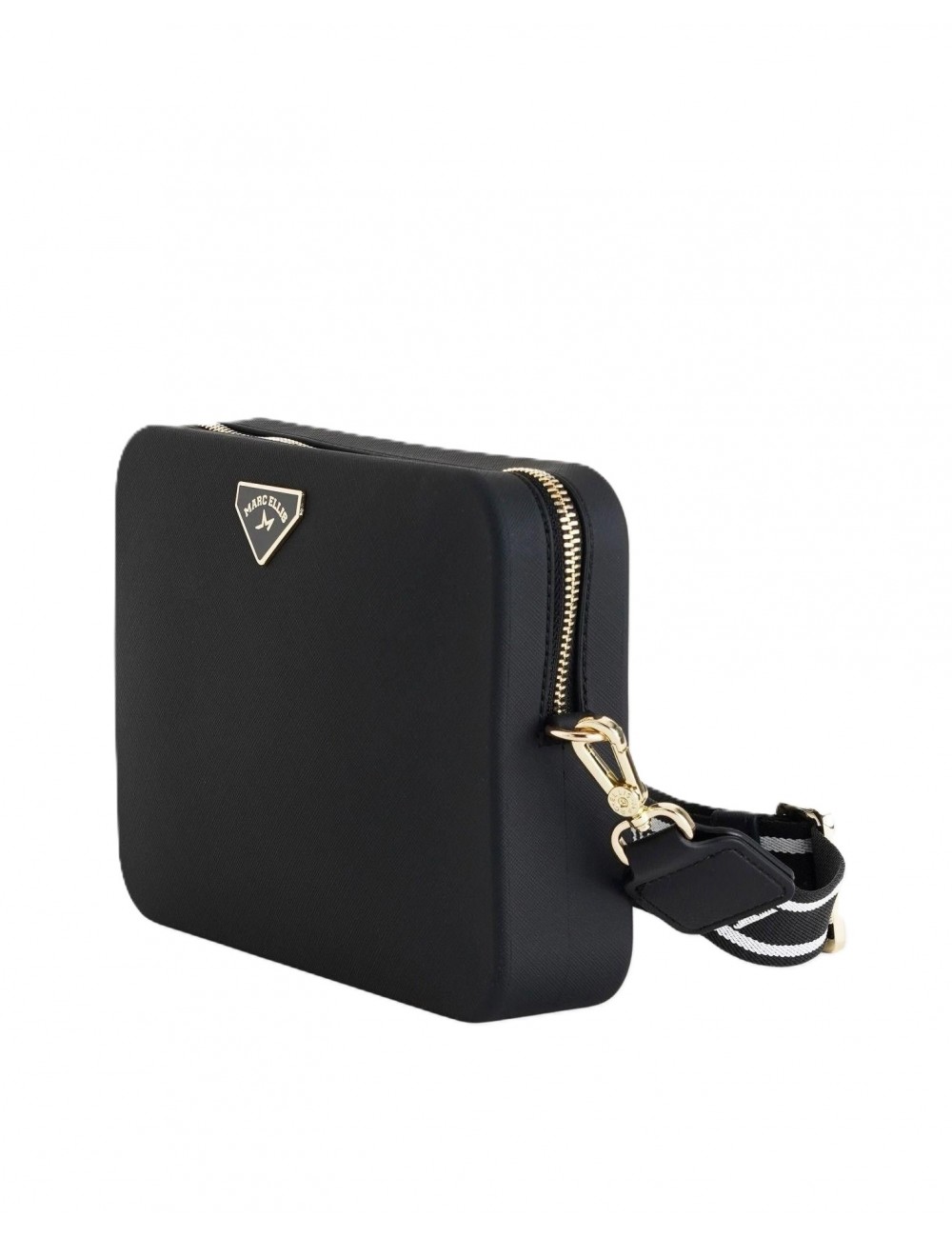borsa marc ellis DONNA BLACK E LIGHT GOLD - FLAT FLOWE 26 vista frontale