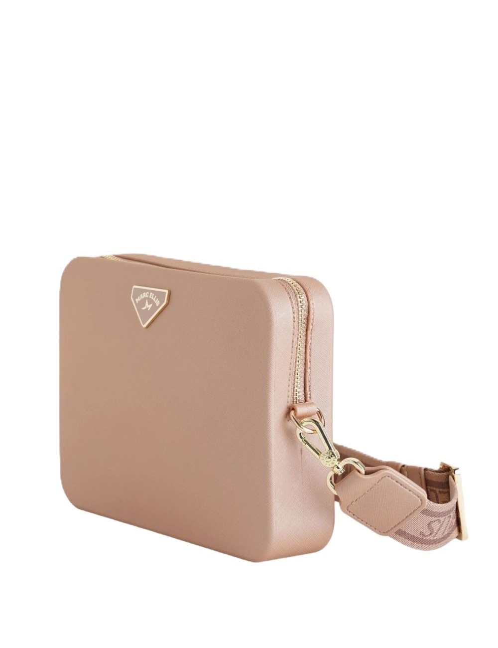 borsa marc ellis DONNA BEIGE SCURO E ORO MOKA MOUSSE/LIGHT GOLD - FLAT FLOWE 26 vista frontale