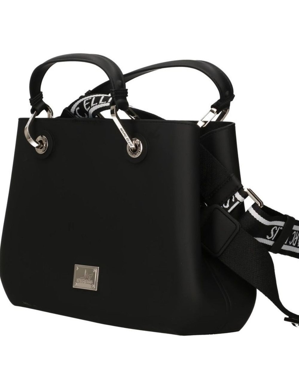 borsa marc ellis DONNA BLACK E SILVER - FLAT KIRA vista frontale