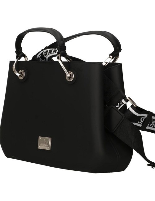borsa marc ellis DONNA BLACK E SILVER - FLAT KIRA vista laterale
