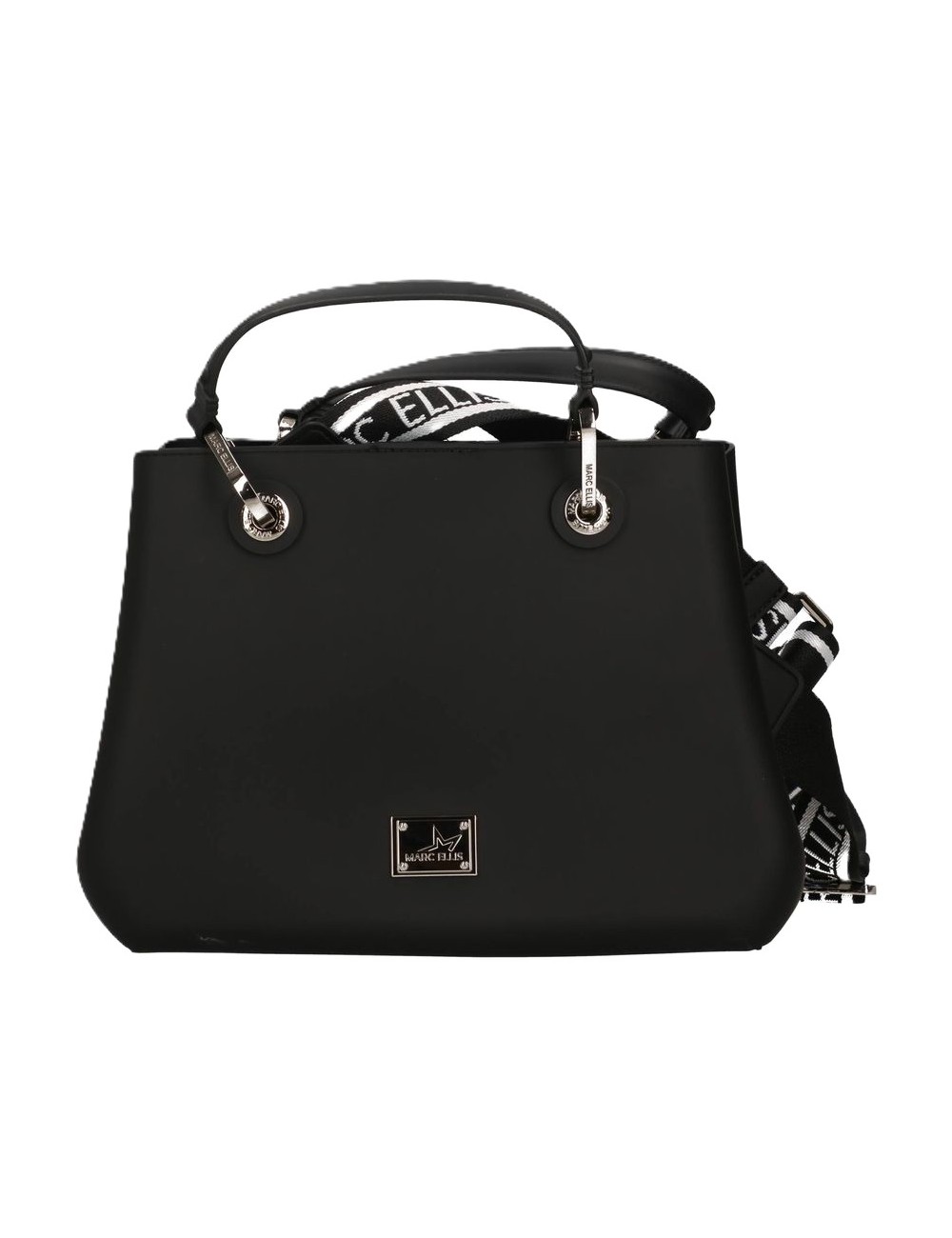 borsa marc ellis DONNA BLACK E SILVER - FLAT KIRA vista frontale