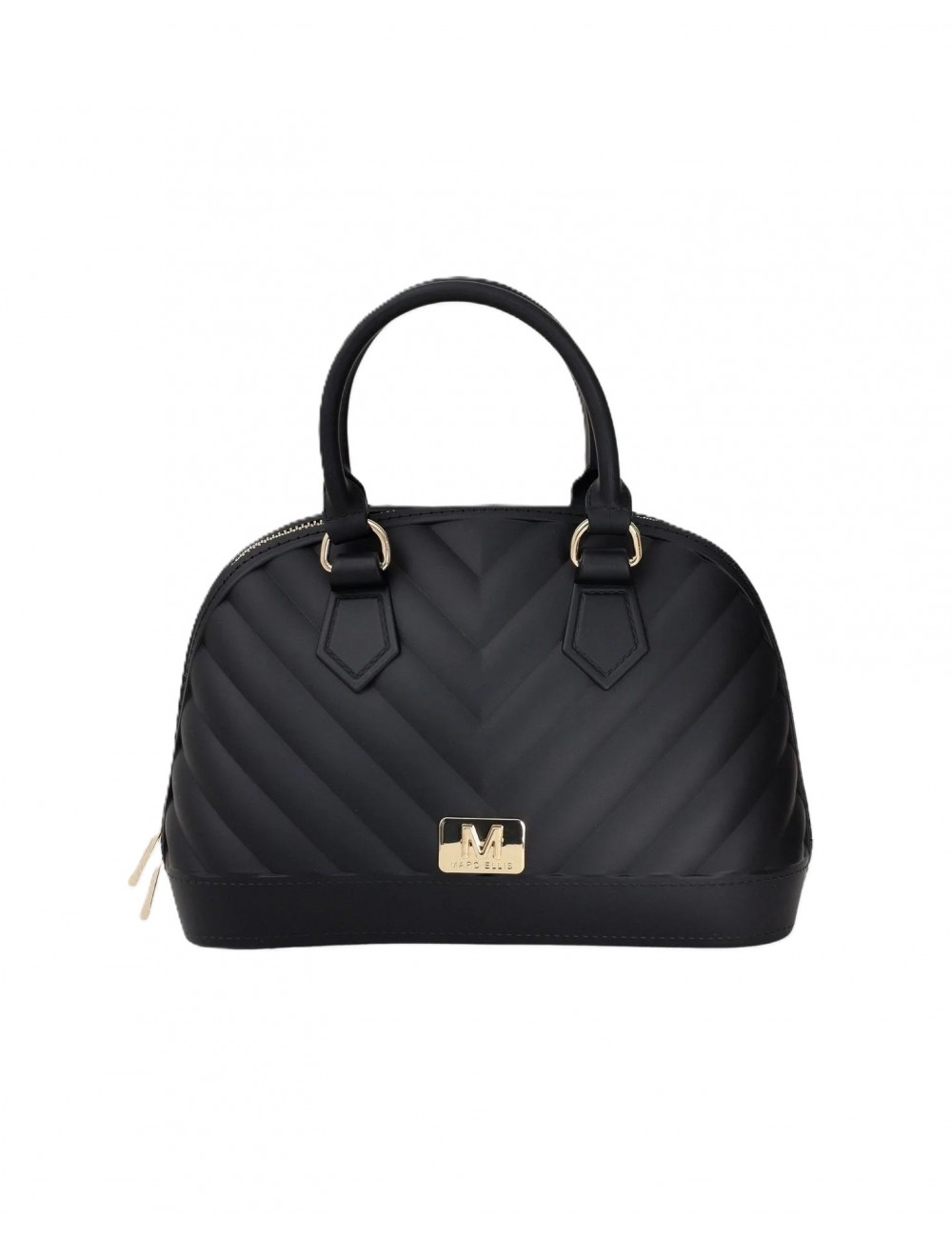 borsa marc ellis DONNA BLACK E LIGHT GOLD - FLAT MAYA M vista frontale