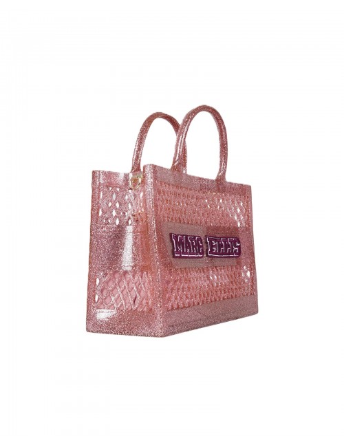 borsa marc ellis DONNA NUDE GLITTER E LIGHT GOLD - FLAT SPONGE S vista laterale