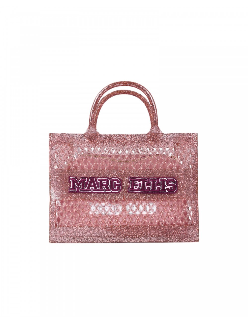 borsa marc ellis DONNA NUDE GLITTER E LIGHT GOLD - FLAT SPONGE S vista frontale