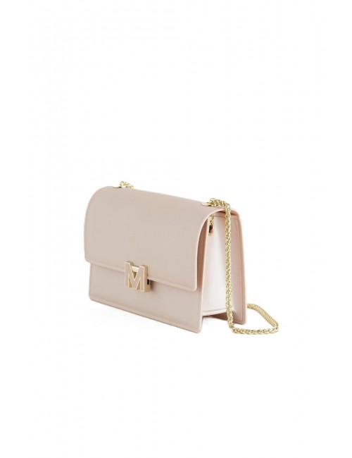 borsa marc ellis DONNA BEIGE SCURO E ORO LIGHT TAN/LIGHT GOLD - FLAT SUPERMEE M vista laterale