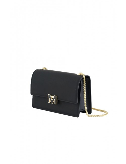 borsa marc ellis DONNA BLACK E LIGHT GOLD - FLAT SUPERMEE M vista laterale