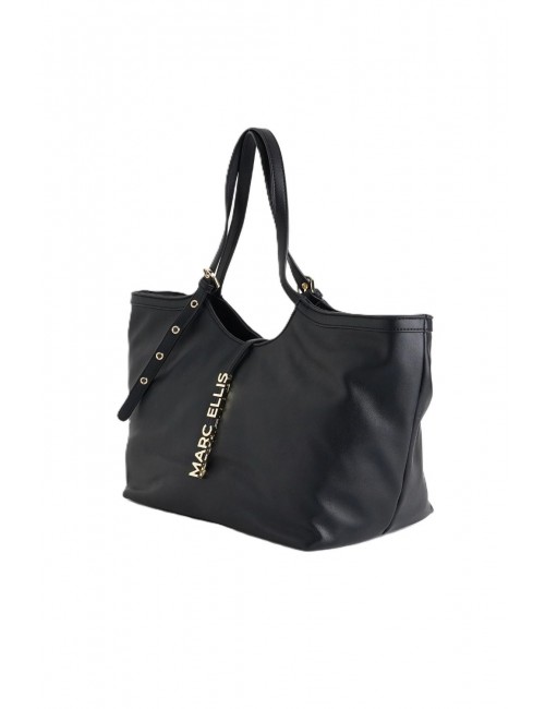 borsa marc ellis DONNA BLACK E GOLD - SCARLETT MACRO vista laterale