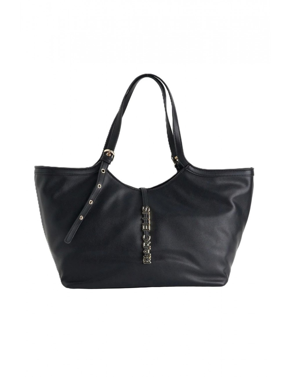 borsa marc ellis DONNA BLACK E GOLD - SCARLETT MACRO vista frontale