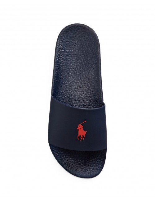ciabatte polo ralph lauren UOMO BLU E ROSSE NV/RD PP - POLO SLIDE-SN-SLI - 809852071002 vista superiore