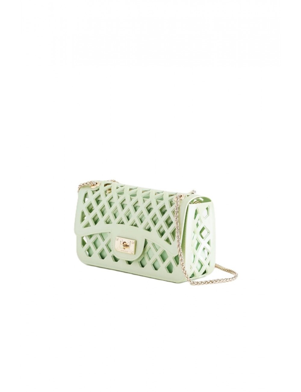 borsa marc ellis DONNA SOFT GREEN E LIGHT GOLD - FLAT BASKET vista frontale