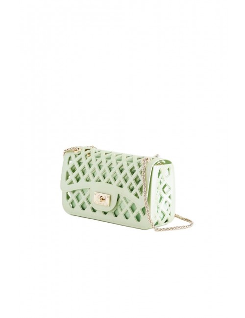 borsa marc ellis DONNA SOFT GREEN E LIGHT GOLD - FLAT BASKET vista laterale