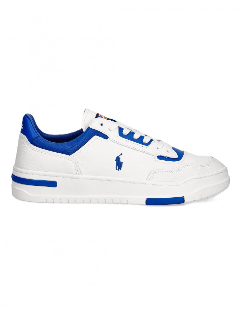 scarpe polo ralph lauren UOMO BIANCHE E BLU MULTI - KENMARE-SK-LTL - 809P07528002 vista laterale
