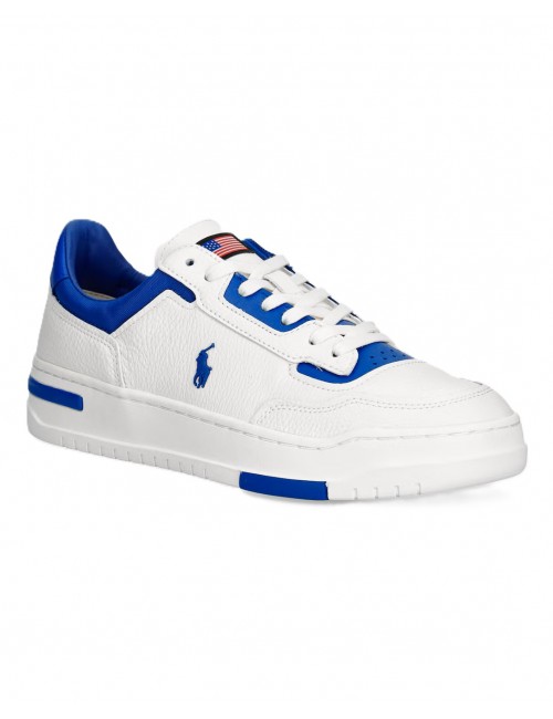 scarpe polo ralph lauren UOMO BIANCHE E BLU MULTI - KENMARE-SK-LTL - 809P07528002 vista frontale