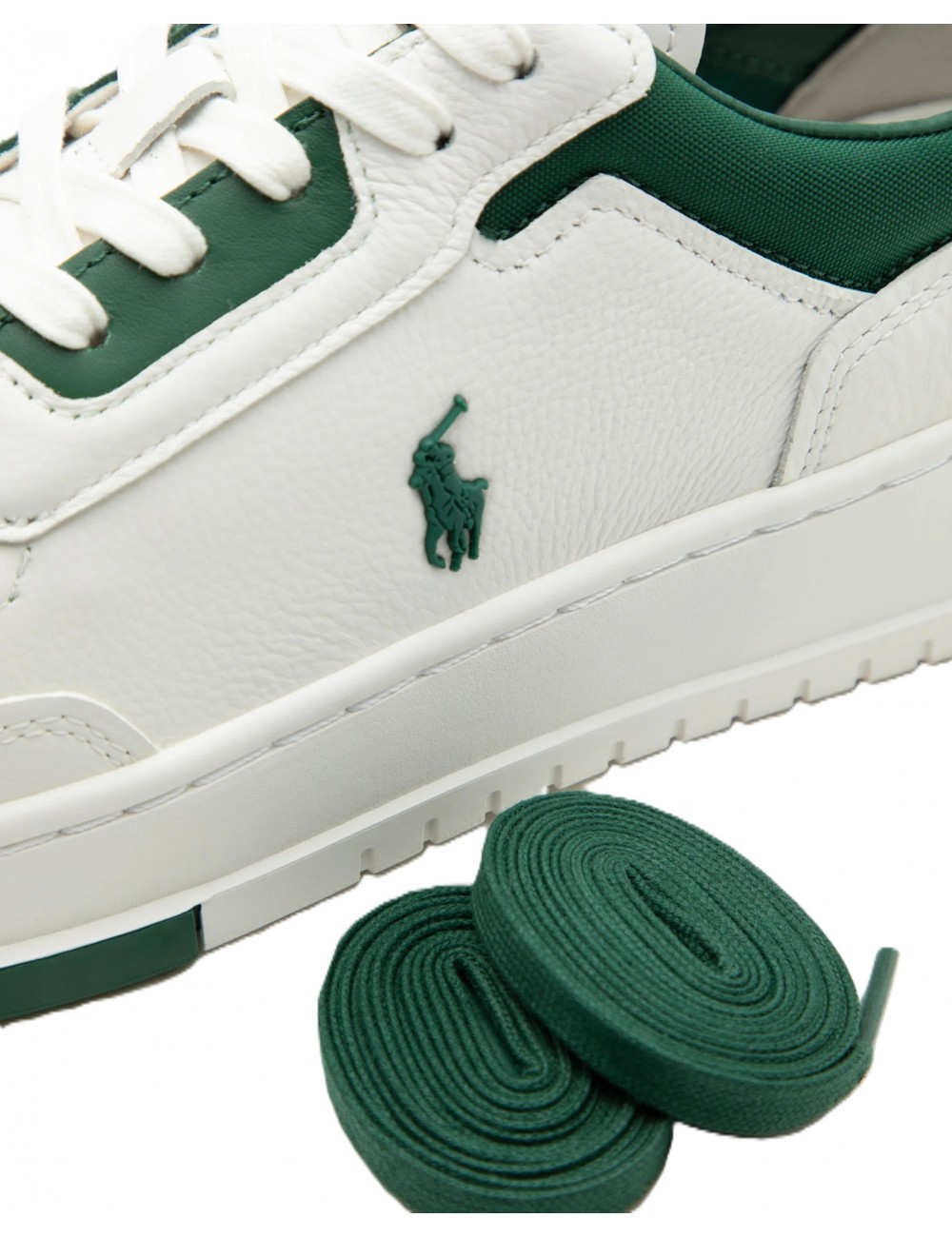 scarpe polo ralph lauren UOMO BIANCHE E VERDI MULTI - KENMARE-SK-LTL - 809P07528003 vista dettaglio