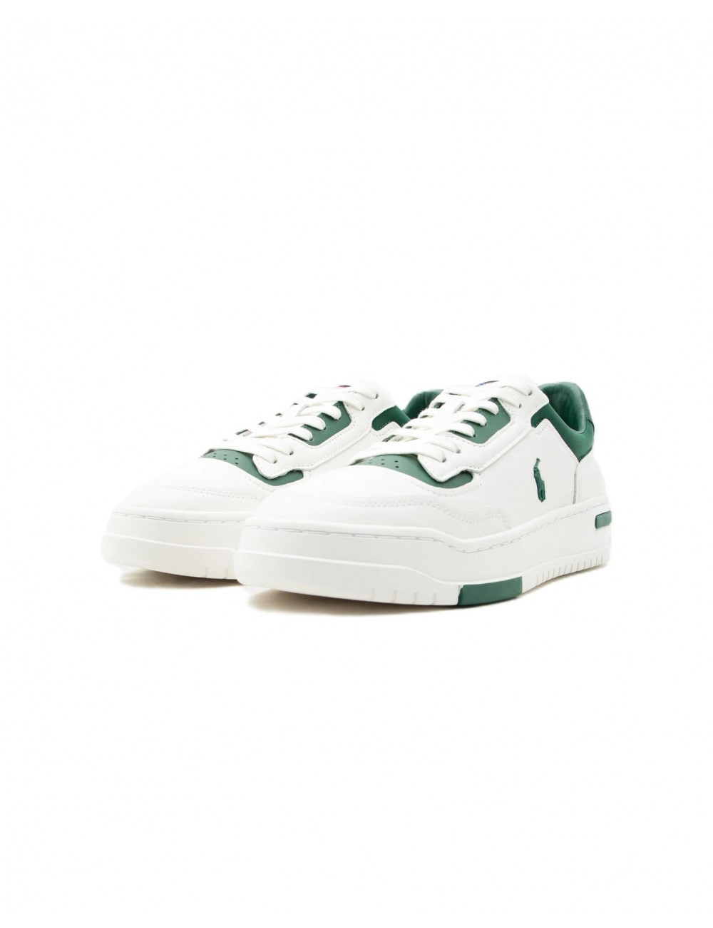 scarpe polo ralph lauren UOMO BIANCHE E VERDI MULTI - KENMARE-SK-LTL - 809P07528003 vista laterale