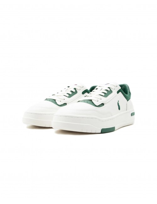 scarpe polo ralph lauren UOMO BIANCHE E VERDI MULTI - KENMARE-SK-LTL - 809P07528003 vista frontale