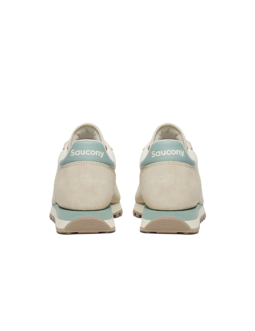 scarpe saucony UNISEX BEIGE E VERDE ACQUA TOFU/BLUE SURF - JAZZ ORIGINAL - S2044-736 vista posteriore