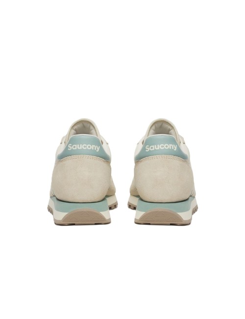 scarpe saucony UNISEX BEIGE E VERDE ACQUA TOFU/BLUE SURF - JAZZ ORIGINAL - S2044-736 vista posteriore