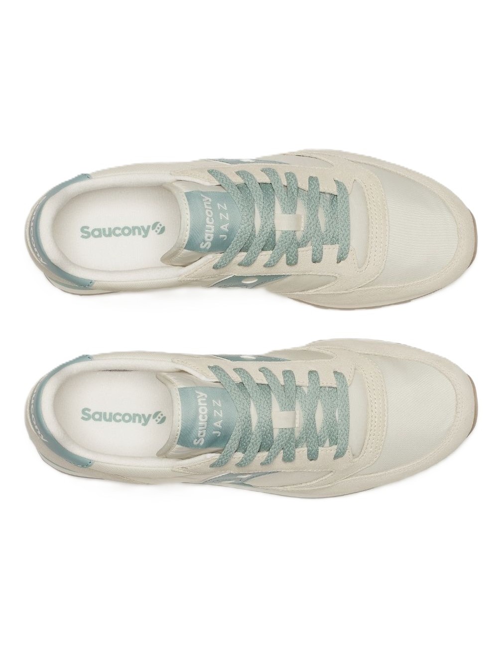 scarpe saucony UNISEX BEIGE E VERDE ACQUA TOFU/BLUE SURF - JAZZ ORIGINAL - S2044-736 vista superiore