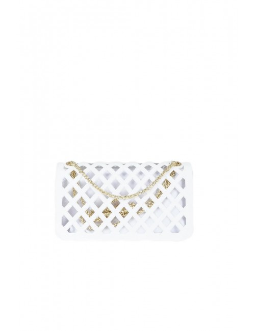 borsa marc ellis DONNA MILK E LIGHT GOLD - FLAT BASKET vista posteriore
