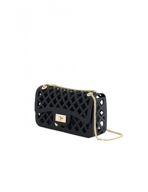 borsa marc ellis DONNA BLACK E LIGHT GOLD - FLAT BASKET vista laterale