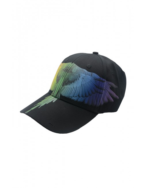 cappello marcelo burlon county of milan UNISEX 110/100 BLACK/RAINBOW WINGS - COMAS260485 vista  laterale