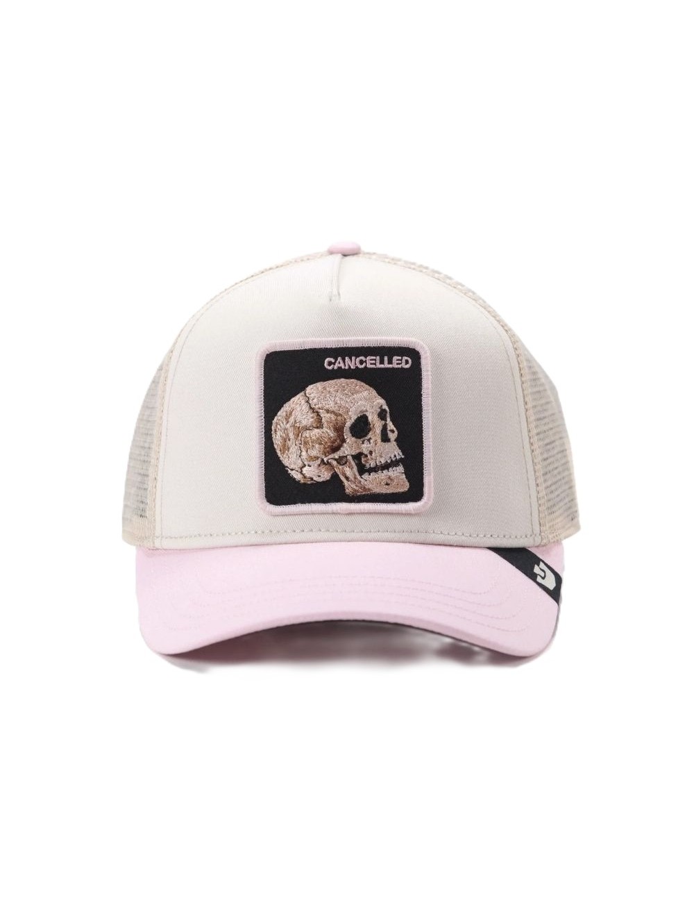 cappello goorin bros UNISEX PANNA E ROSA CHALK/WHISPER - THE CANCELLED SKULL - 101-2392-CHA08 vista frontale