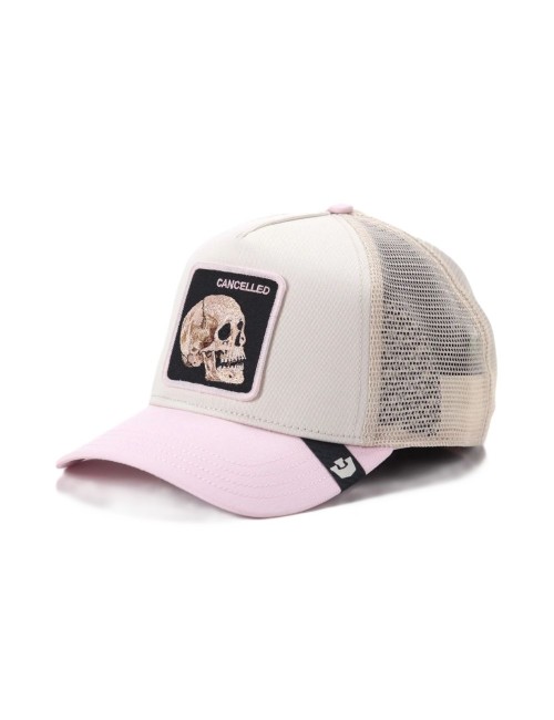 cappello goorin bros UNISEX PANNA E ROSA CHALK/WHISPER - THE CANCELLED SKULL - 101-2392-CHA08 vista laterale