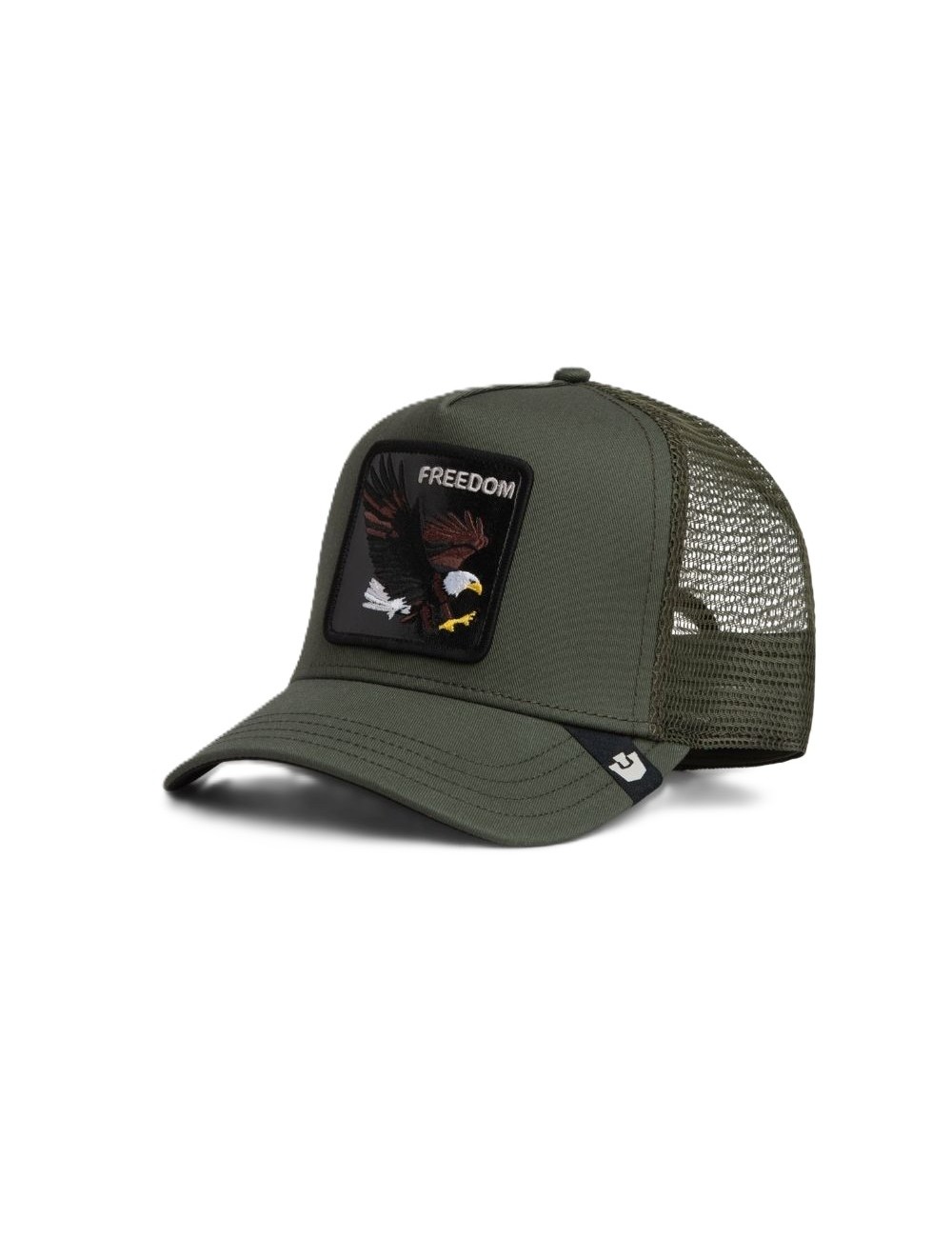 cappello goorin bros UNISEX VERDE MILITARE PALM - FREEDOM EAGLE TRUCKER - 101-2541-PAL01 vista frontale