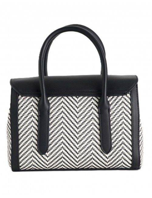 borsa secret pon pon DONNA BLACK - YALIS STRAW SMALL vista posteriore