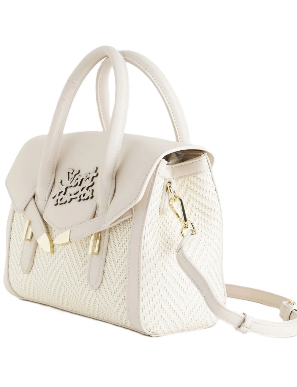 borsa secret pon pon DONNA PANNA MILK - YALIS STRAW SMALL vista frontale