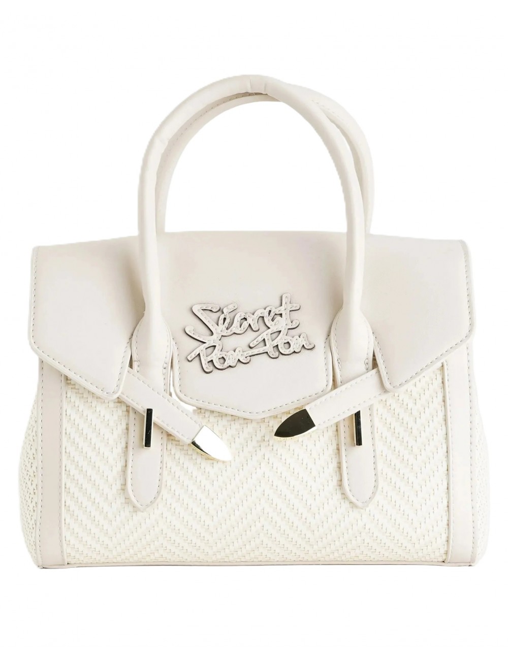 borsa secret pon pon DONNA PANNA MILK - YALIS STRAW SMALL vista frontale