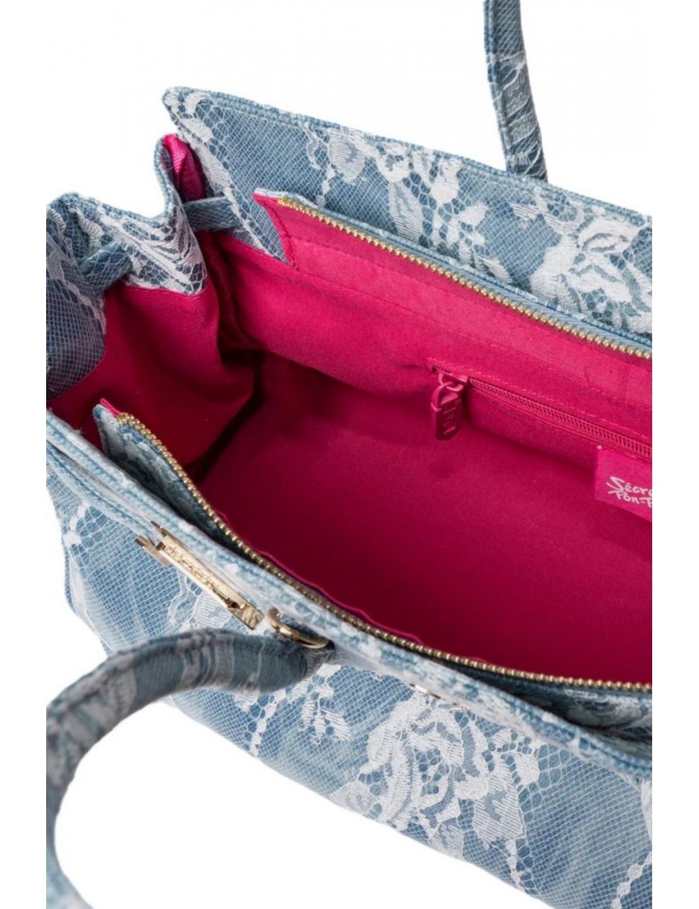 borsa secret pon pon DONNA AZZURRA DENIM - GRACE M LACE vista interna