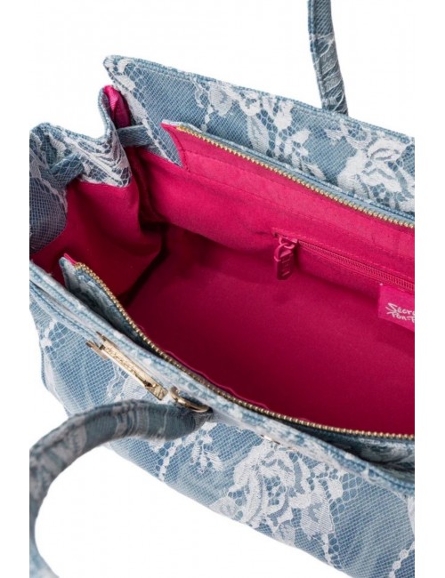 borsa secret pon pon DONNA AZZURRA DENIM - GRACE M LACE vista interna