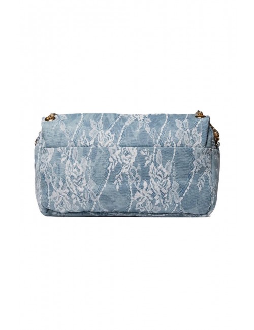 borsa secret pon pon DONNA AZZURRA DENIM - CHARLOTTE L LACE vista posteriore