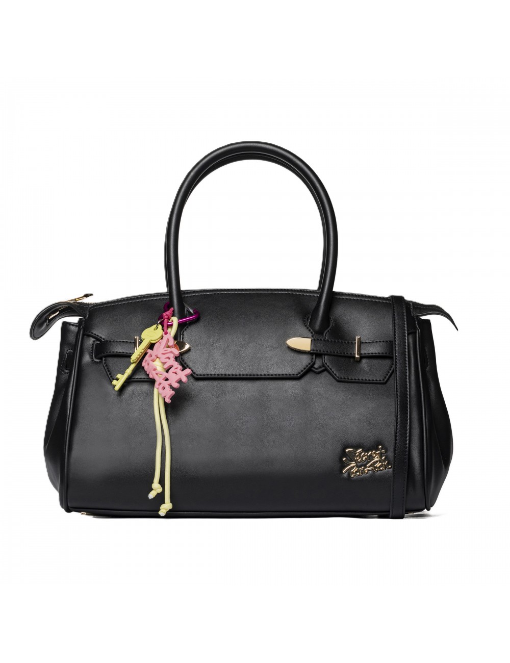 borsa secret pon pon DONNA BLACK - ALEXANDRA M vista frontale