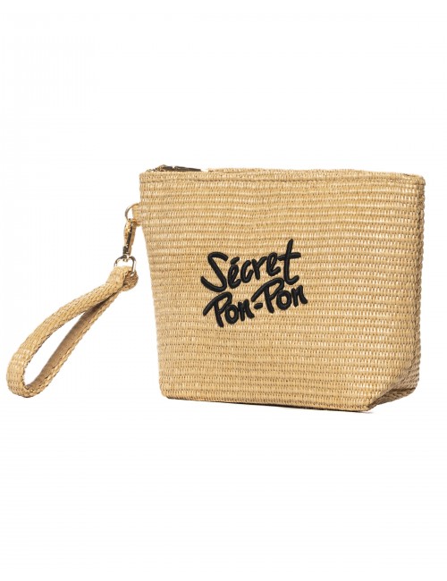 pochette secret pon pon DONNA BEIGE E NERA NATURAL/BLACK - RODEO CLUTCH vista posteriore