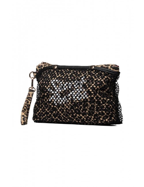 pochette secret pon pon DONNA MULTICOLORE LEOPARD - CITY POUCH vista laterale