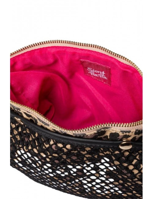 pochette secret pon pon DONNA MULTICOLORE LEOPARD - CITY POUCH vista interna