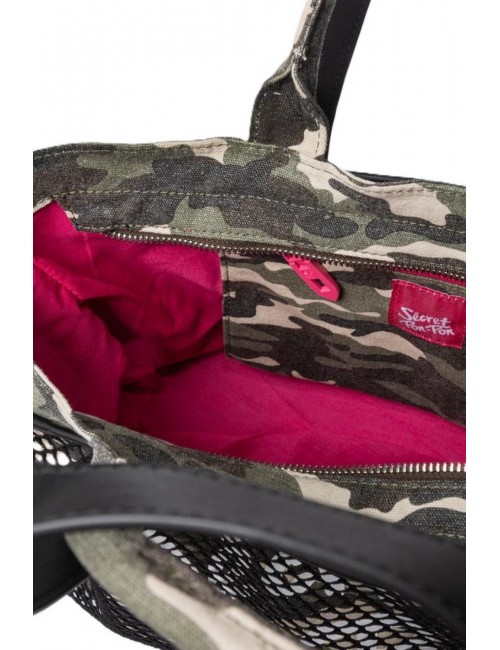 borsa secret pon pon DONNA MULTICOLORE CAMOU - CITY TOTE M vista interna