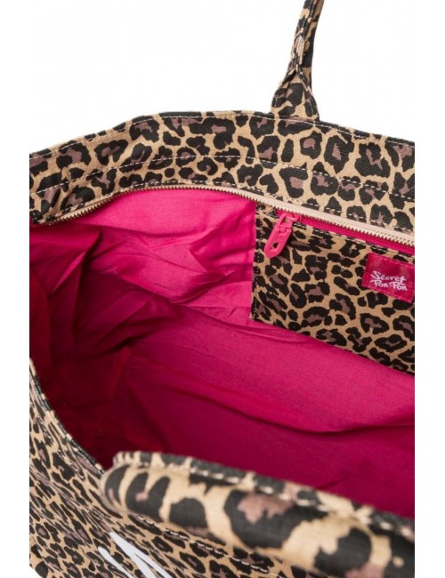 borsa secret pon pon DONNA MULTICOLORE LEOPARD - CITY TOTE L vista interna