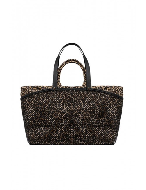 borsa secret pon pon DONNA MULTICOLORE LEOPARD - CITY TOTE L vista posteriore