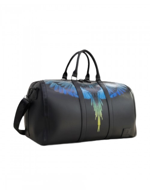 borsone marcelo burlon county of milan UNISEX BLACK/ROYAL WINGS - COMAS260326 vista laterale
