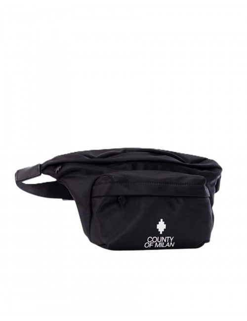 marsupio marcelo burlon county of milan UOMO NERO E BIANCO- COMAS260377 vista laterale