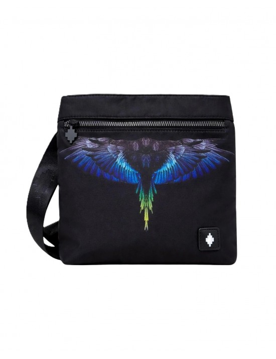 tracolla marcelo burlon county of milan UOMO BLACK/ROYAL WINGS - COMAS260366 vista frontale