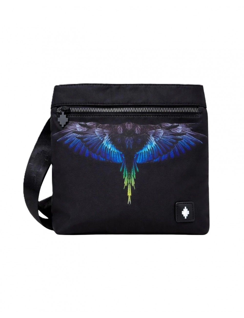 tracolla marcelo burlon county of milan UOMO BLACK/ROYAL WINGS - COMAS260366 vista frontale