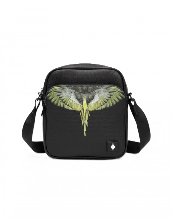 tracolla marcelo burlon county of milan UOMO BLACK/YELLOW WINGS - COMAS260364 vista frontale